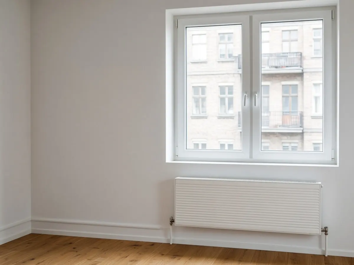 White radiator under a new window